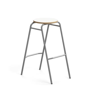 Barpall ALTUS, höjd: 790 mm, silver/vit