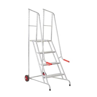 Lorry steps, galvanised, 4 treads, H 1000 mm