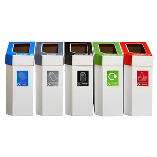Recycling set, 5 x 60 L cardboard recycling bins