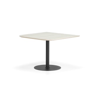 Table METRIC, rounded corners, 1000x1000x720 mm, black/ash