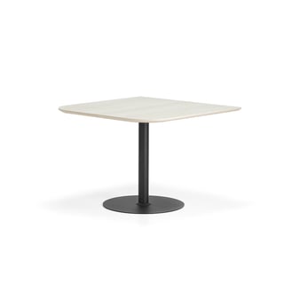Table METRIC, rounded corners, 1000x1000x720 mm, black/ash