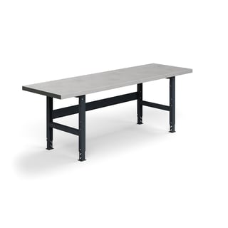 Heavy-duty workbench TRUST, 2500x760 mm, 600 kg load, steel