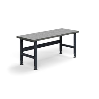 Heavy-duty workbench TRUST, 2000x760 mm, 600 kg load, vinyl