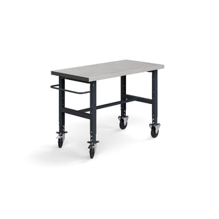 Mobilny stół roboczy TRUST, 1500x760 mm, nośność 200 kg, stal