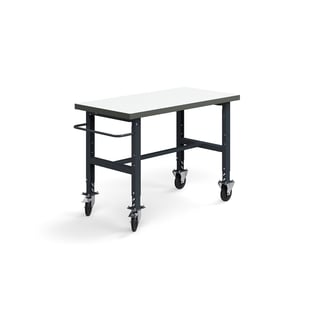 Darbagalds TRUST uz riteņiem, 1500x760 mm, 200 kg, augstspiediena lamināts