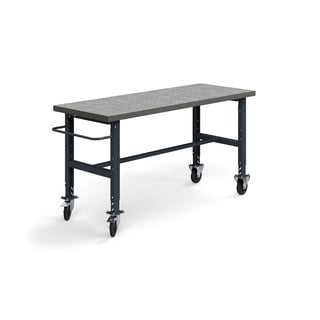 Mobilny stół roboczy TRUST, 2000x760 mm, nośność 200 kg, winyl