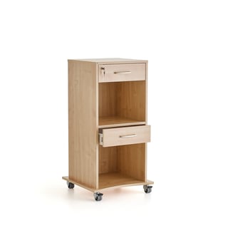 Mobilt podie med to skuffer, birk
