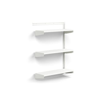 Sienas plaukts RELY, papildsekcija, metāla lokšņu plaukti, 1221x900x300 mm, balts