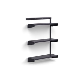 Wall shelving RELY, add-on, sheet metal shelves, 1221x900x300 mm, anthracite