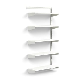 Wall shelving RELY, add-on, laminate shelves, 1800x900x300 mm, white