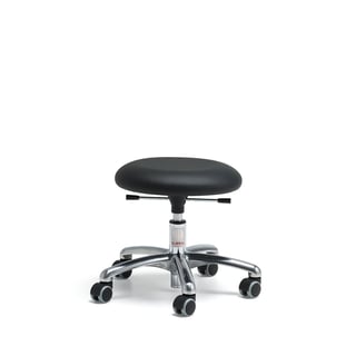 Færanlegur kollur BETA, H 380-500 mm, gervileður, svartur