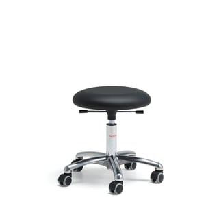 Færanlegur kollur BETA, H 430-560 mm, gervileður, svartur