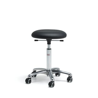 Mobile stool BETA, H 520-710 mm, artificial leather, black