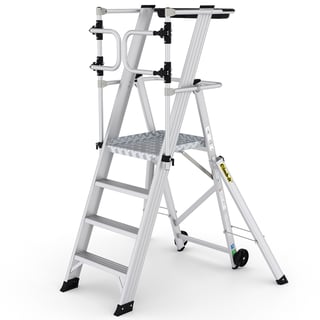 Large folding platform steps, 4 treads, H 1000 mm