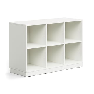 Studieopbevaring CASPER, 6 rum, bundramme, hvid