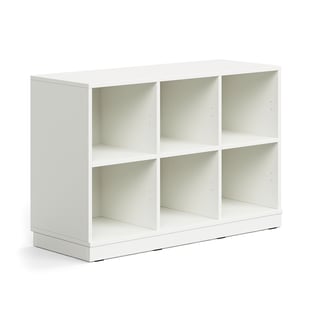 Studieopbevaring CASPER, 6 rum, bundramme, hvid