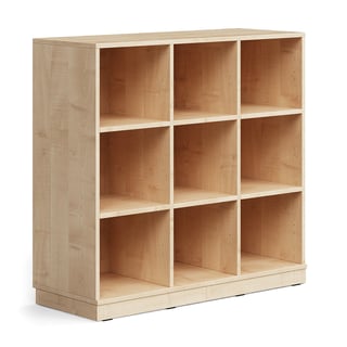 Schüleraufbewahrung CASPER, 9 Fächer, Sockel, Birke