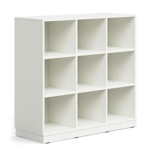 Schüleraufbewahrung CASPER, 9 Fächer, Sockel, weiß