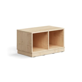 Schüleraufbewahrung CASPER, 2 Fächer, Sockel, Birke
