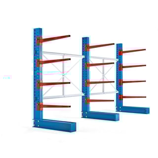 Regał wspornikowy EXPAND, 3 filary pojedyncze, 12 ramion 1000 mm, 6000 kg