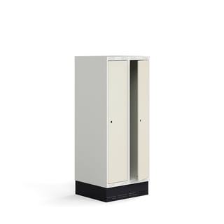 Elevskap ROZ, 2 seksjoner, inkl. sokkel, H1510 B600 D550 mm, beige