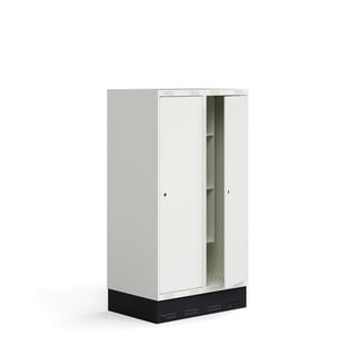 Skapis skolēniem ROZ, 2 moduļi, 2 durvis, ar cokolu, 1510x800x550 mm, balts