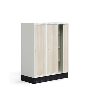 Skapis skolēniem ROZ, 3 moduļi, 3 durvis, ar cokolu, 1510x1200x550 mm, osis​