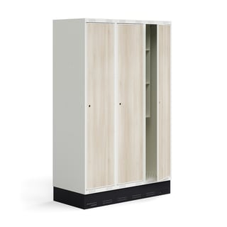 Skapis skolēniem ROZ, 3 moduļi, 3 durvis, ar cokolu, 1890x1200x550 mm, osis​