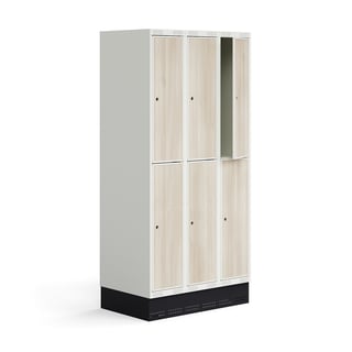 Skapis skolēniem ROZ, 3 moduļi, 6 durvis, ar cokolu, 1890x900x550 mm, osis​