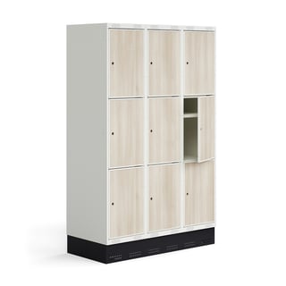 Skapis skolēniem ROZ, 3 moduļi, 9 durvis, ar cokolu, 1890x1200x550 mm, osis​