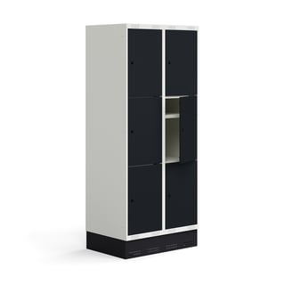 Koolikapp ROZ, 2 moodulit, 6 ust, soklil, 1890 x 800 x 550 mm, antratsiit