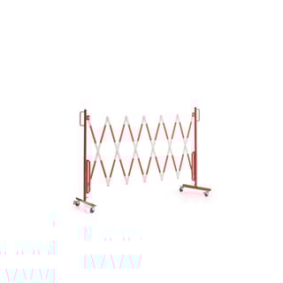 Fleksibelt afspærringshegn med hjul, maks. længde: 3000 mm, rød/hvid