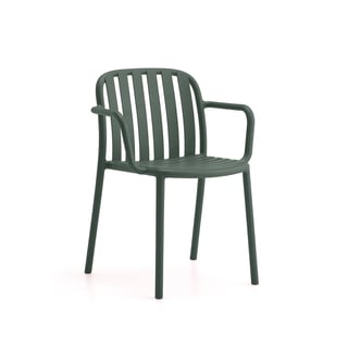 Stolička BELIZE, s podrúčkami, tmavozelená