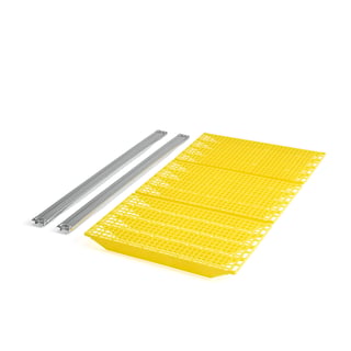 Plastic shelf for galvanised shelving TRANSFORM, 900x500 mm, yellow