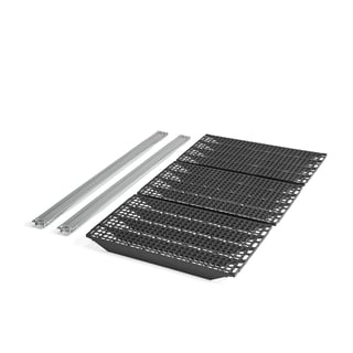 Perforēts plastmasas plaukts, 500x900mm, zila