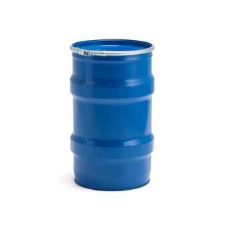 Stahlfass mit 60 Litern, OH 0,5, massiv, blau