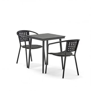 Möbelgrupp VISTA + CAPRI, 1st kvadratiskt bord och 2 stolar