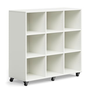 Regał szkolny CASPER, 9 przegród, biały