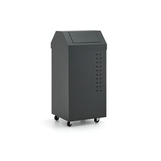 Šiukšlių dėžė TYSON, su ratukais, siūbuojančiu dangčiu, 100 litrų, tamsiai pilka