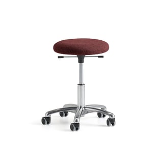 Mobil skammel BETA, H 430-560 mm, stof, mørkerød