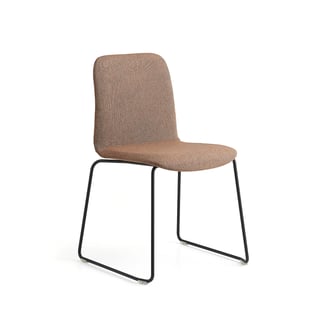 Chair LABELL, skid base, black/copper
