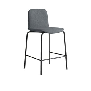 Barstol LABELL, benstativ, sitthöjd 650 mm, svart/antracit