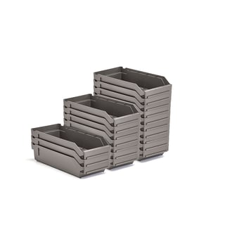 Kutije za sitne delove REACH, 400x180x95 mm, 20 u pak., siva