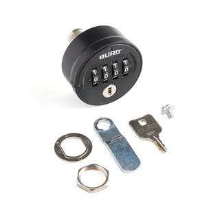 Startpaket kombinationslås BURG sPin-Lock 300, 4‑siffrig kod, för vänsterhängd dörr, svart