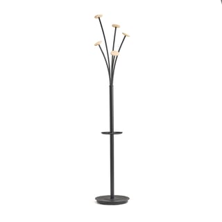 Coat stand GALLANT, curved, with umbrella holder, H 1750 mm, black
