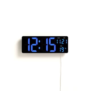 Digitalna stenska/namizna ura, črna