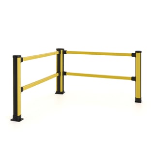 Skyddsräcke X-PROTECT, återfjädrande, hörnsektion, 1170x2000 mm