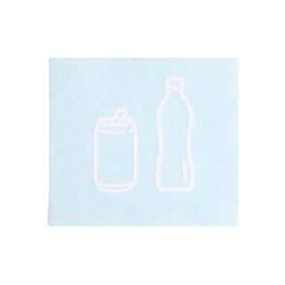 Samolepka pro třídění odpadu GUIDE, plechovky a lahve, 120x100 mm, bílá