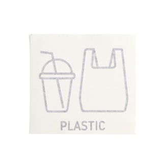 Dekal för källsortering GUIDE, plast, 145x160 mm, engelsk text, svart