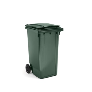 Budget wheelie bin HENRY, 1070x580x740 mm, 240 L, dark green